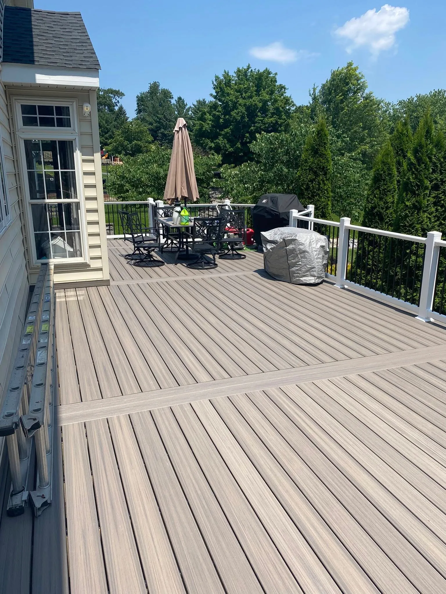 Composite deck build — Low-maintenance composite + rail