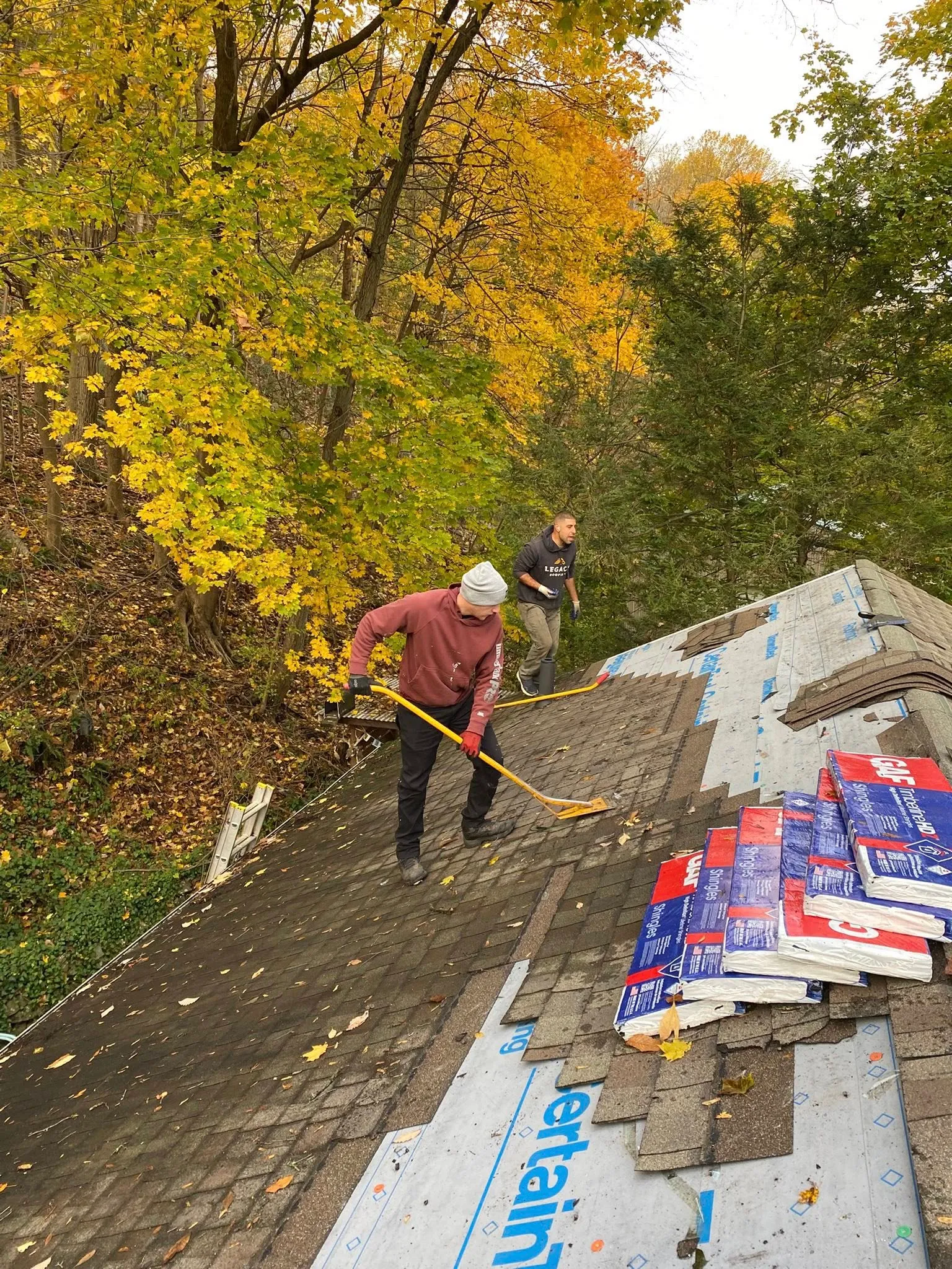 Legacy Roofing crew — roof replacement